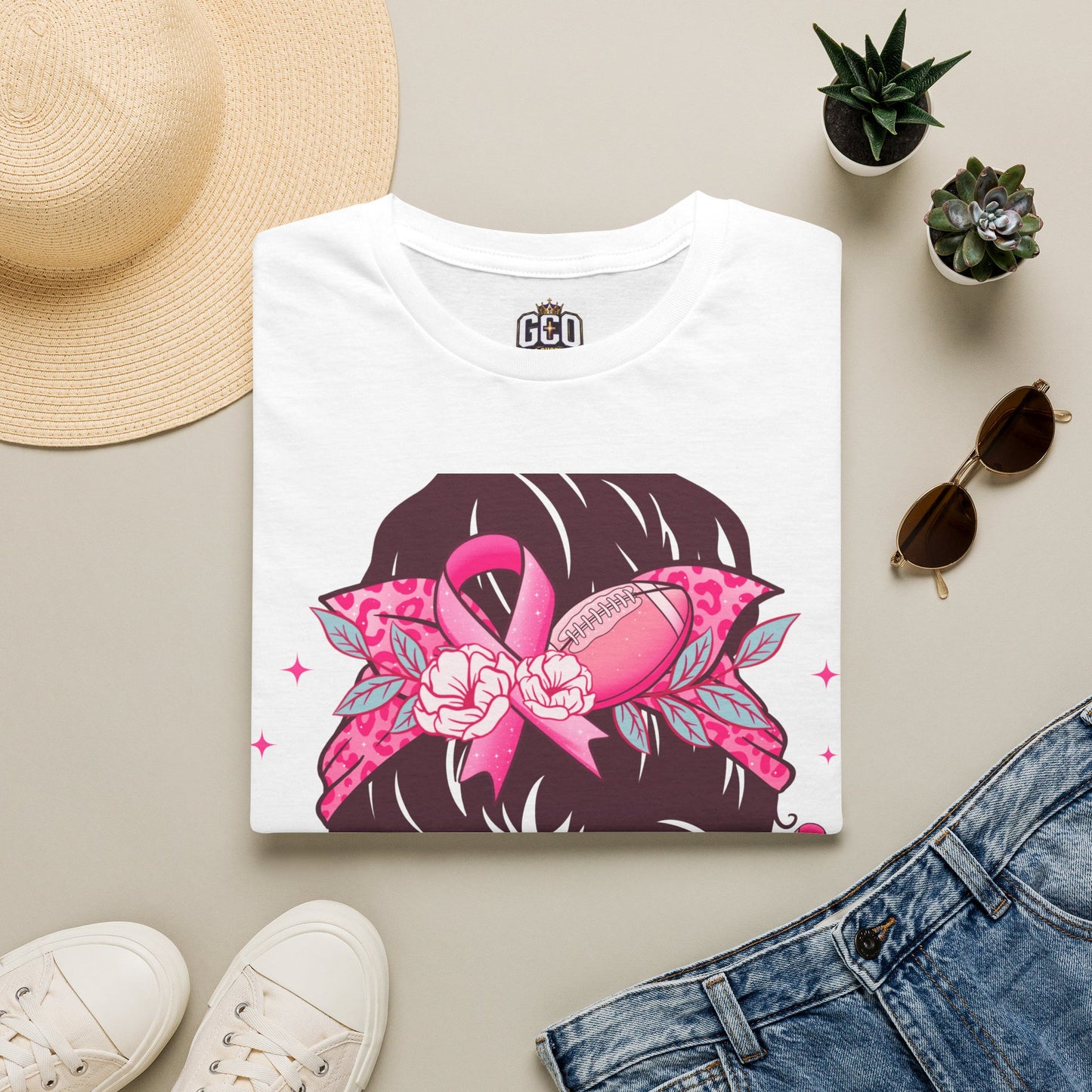 Pink Ribbon Bandana Girl Tee