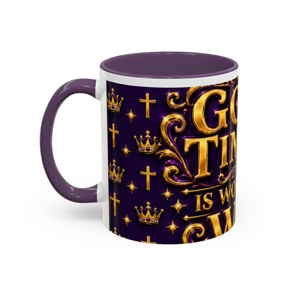 God's Timing Is Worth the Wait Accent Coffee Mug — Inspirational Christian Coffee Cup