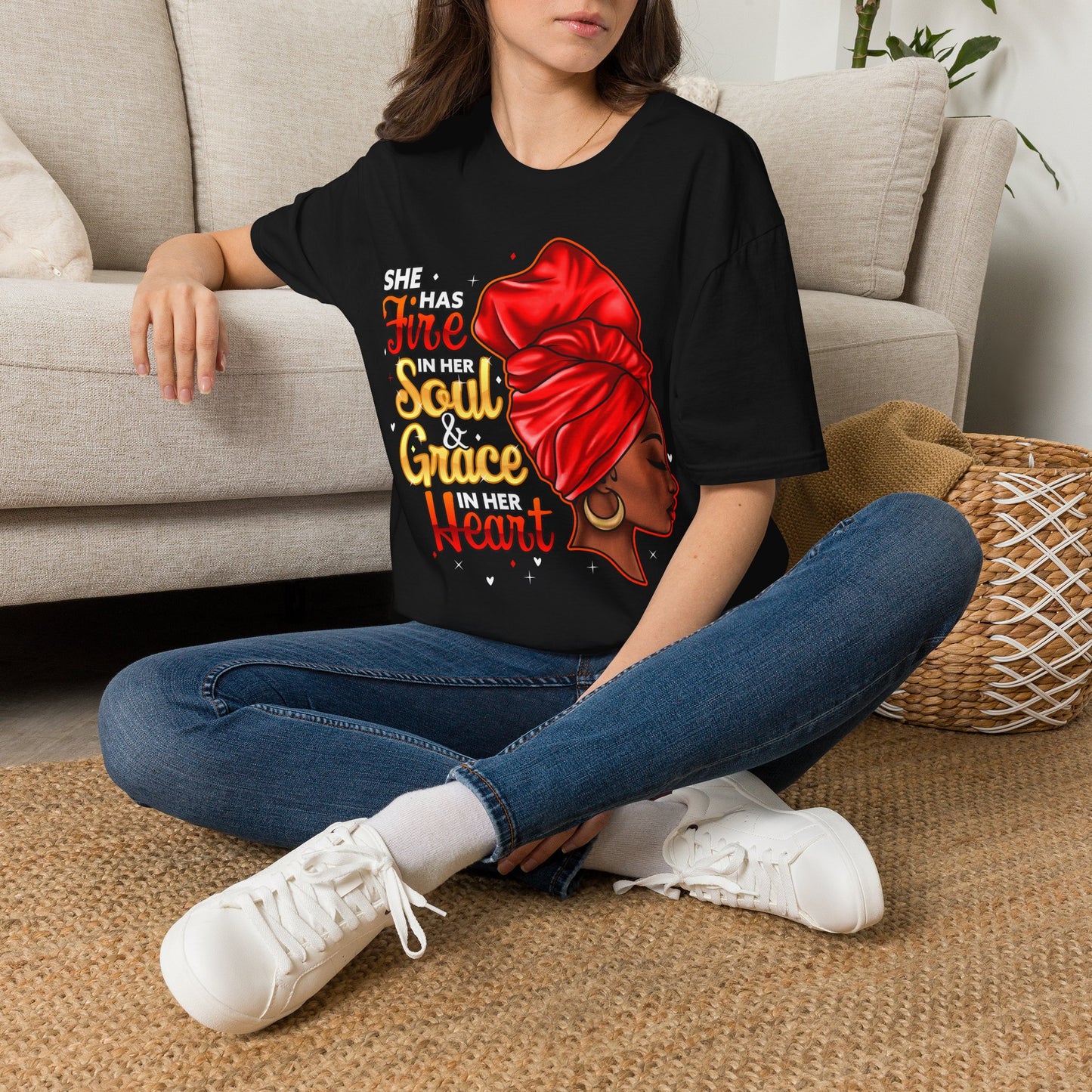She Has Fire In Her Soul Graphic T-Shirt —