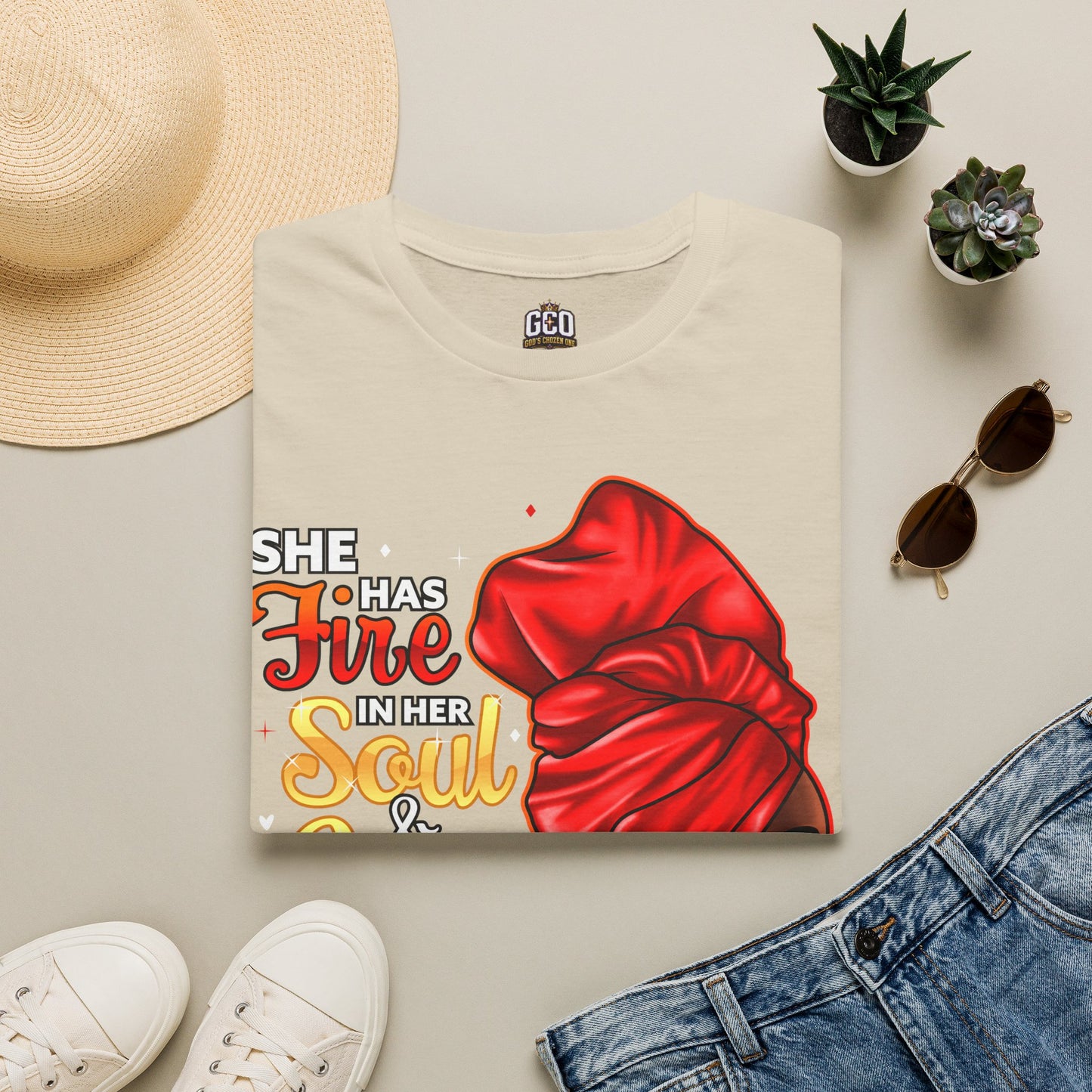 She Has Fire In Her Soul Graphic T-Shirt —