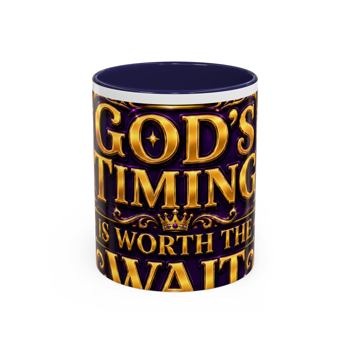 God's Timing Is Worth the Wait Accent Coffee Mug — Inspirational Christian Coffee Cup