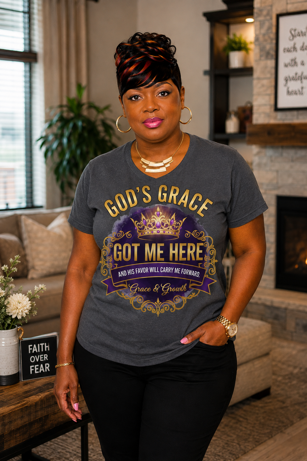"God's Grace Got Me Here"| Christian Tee