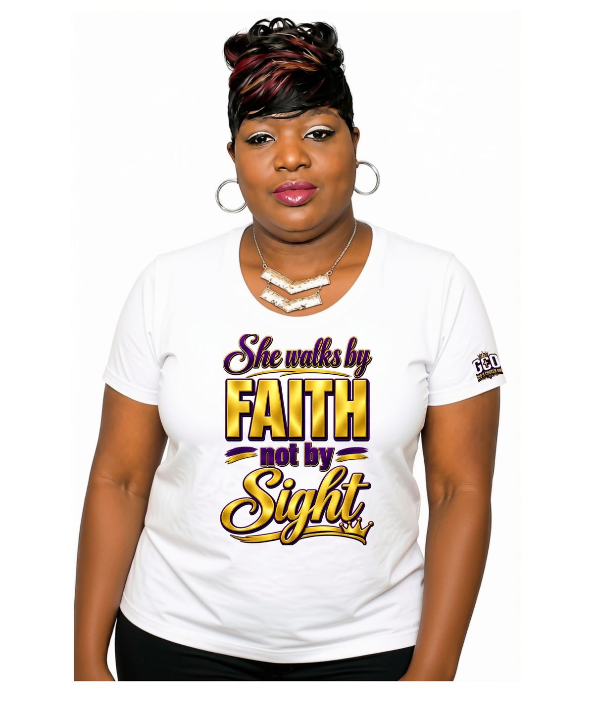 She Walks By Faith | Christian T-Shirt