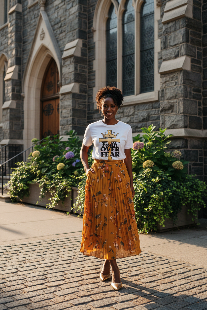 Faith Over Fear - Flare Skirt